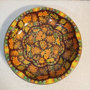 Vintage 1971 Decorative Floral 10" Dish Daher Decorated Ware Made In England